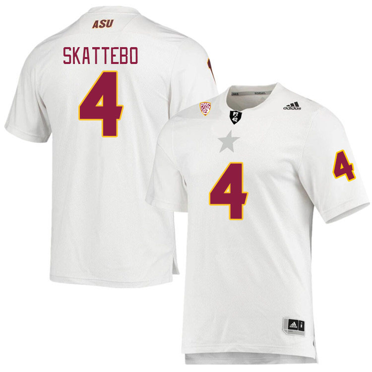 Men #4 Cameron Skattebo Arizona State Sun Devils College Football Jerseys Stitched Sale-White